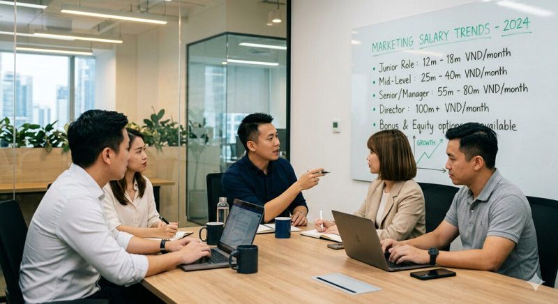 Biến động mức lương ngành Marketing theo từng vị trí chuyên môn